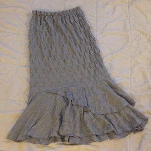 Mermaid-Style Gray Maxi Skirt